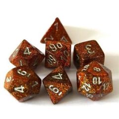 Glitter Gold and Silver 7ct Polyhedral Dice Set - CHX27503